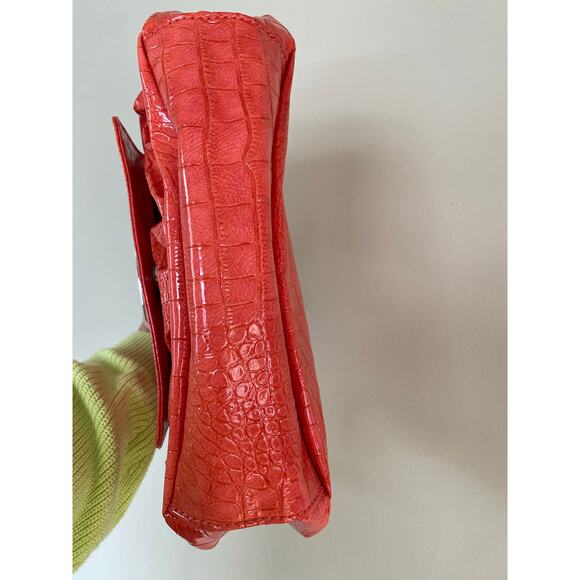 Guess Faux Croc Embossed Y2K Vintage Rhinestone Big G Faux Leather Shoulder Bag - Picture 5 of 8